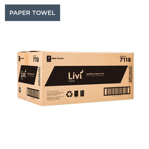 LIVI CARE COMPACT TOWEL 120 SHEET, CTN 18
