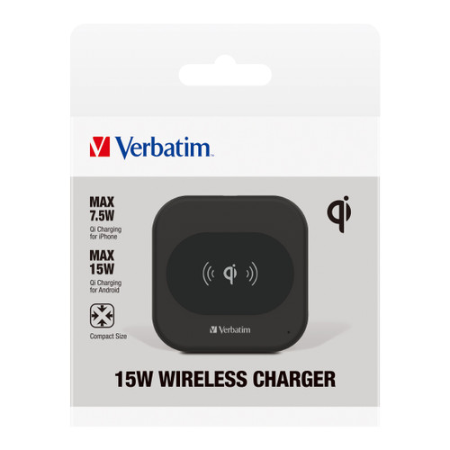 VERBATIM ESSENTIALS WIRELESS CHARGER 15W BLACK