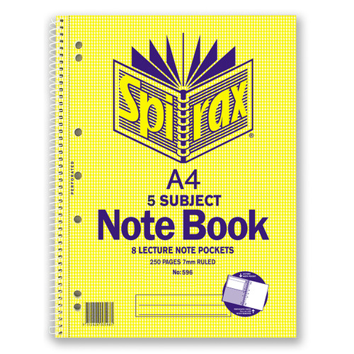 SPIRAX 596 5 SUBJECT NOTEBOOK A4 250 PAGE