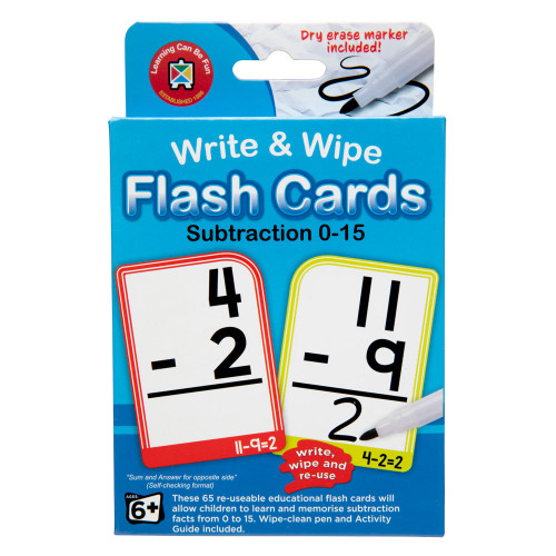 WRITE & WIPE FLASHCARDS, SUBTRACTION