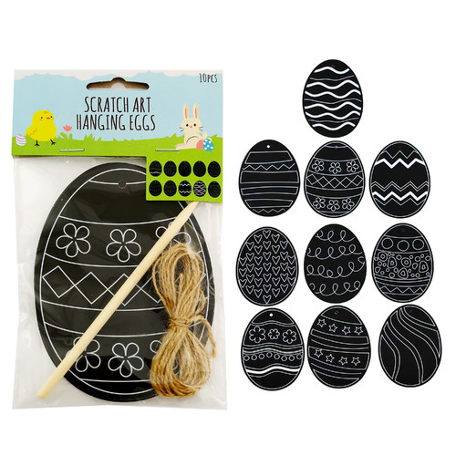 EASTER SCRATCH ART EGGS, PKT 10