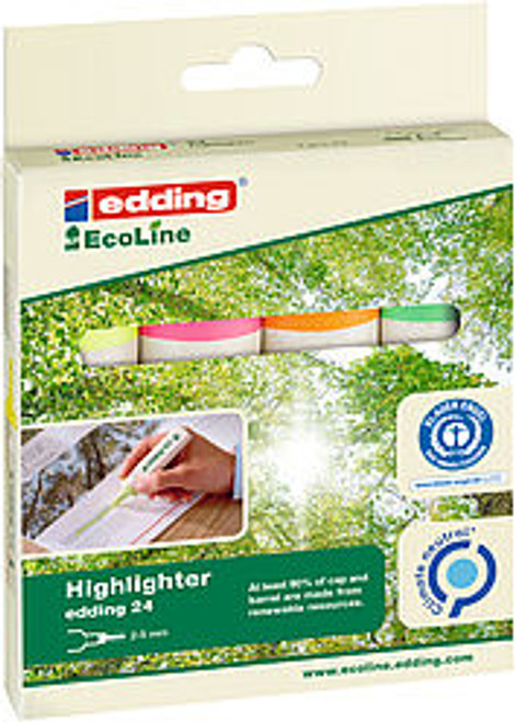 EDDING 24 ECOLINE HIGHLIGHTER, PKT 4