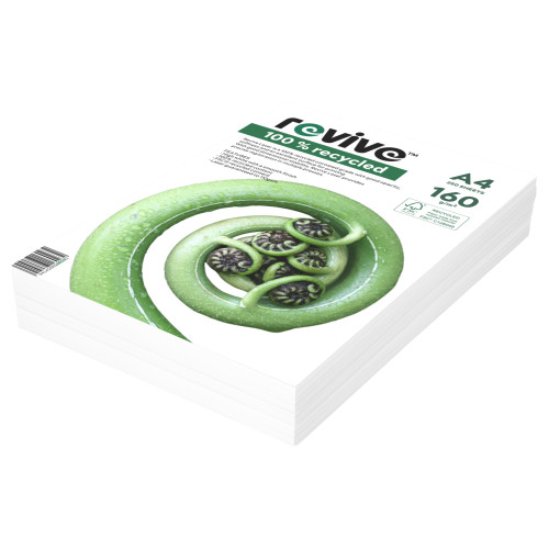 A4 160GSM REVIVE 100% RECYCLED WHITE CARD, PKT 250