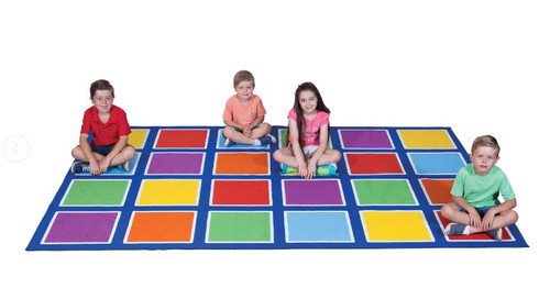 COLOUR SQUARES PLACEMENT RUG (3M X 2M)