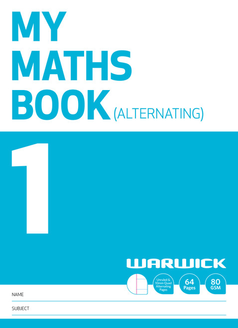 WARWICK MY MATHS BOOKS NO. 1 ALTERNATING 10MM QUAD