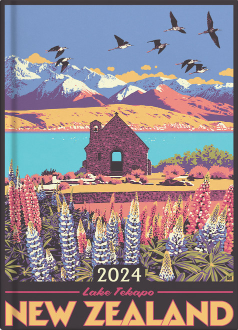 2024 A51 DAY PER PAGE DIARY, KIWI COUNTRY DESIGN