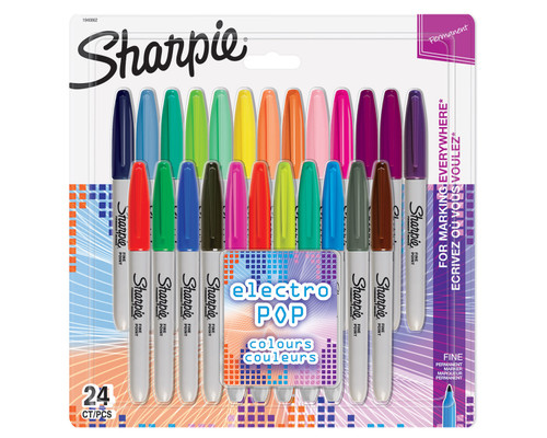 SHARPIE MARKERS ELECTRO POP, SET 24