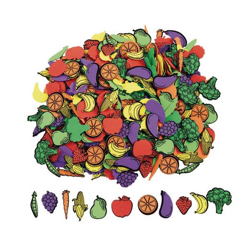 SELF-ADHESIVE FRUIT + VEGGIE FOAM SHAPES, PKT 500