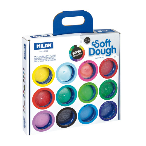 MILAN SOFT DOUGH SUPER COLOURS ASSORTED, PKT 16