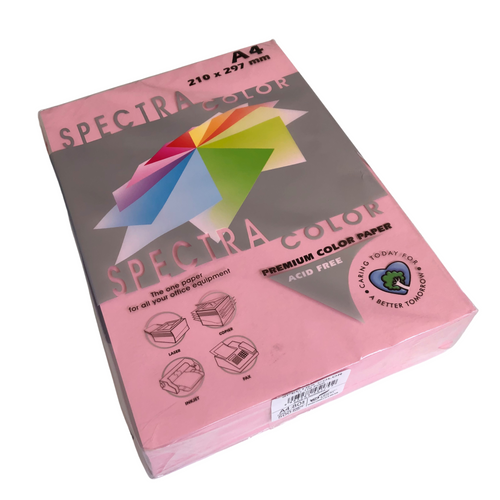 SPECTRA A4 COLOURED PAPER (PINK), REAM