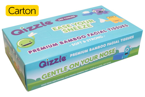 QIZZLE FACIAL TISSUES 2-PLY 100 SHEET, CTN 48