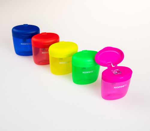 KORES PENCIL SHARPENER SINGLE HOLE (ASSORTED)