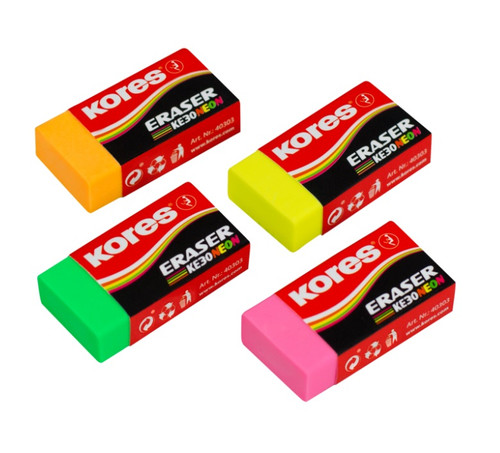 KORES ERASER KE30 NEON (ASSORTED COLOURS)