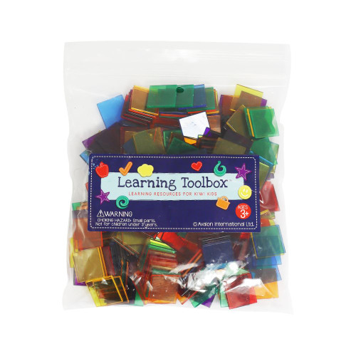 TRANSPARENT SQUARE COUNTERS 19MM, PKT 250