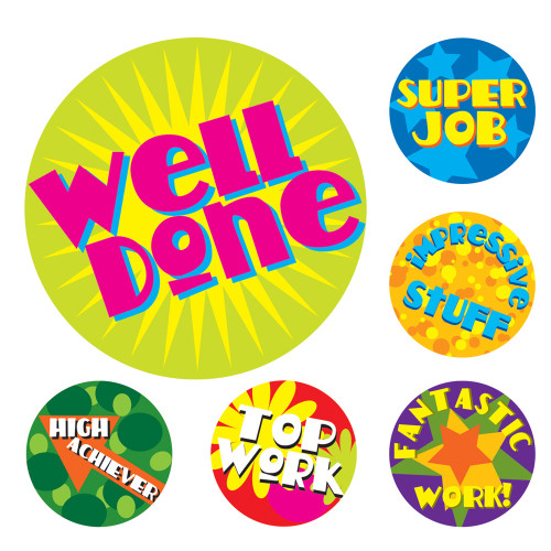 AVERY MERIT STICKERS MINI ASSORTED PHRASES ROUND 13MM, PKT 800