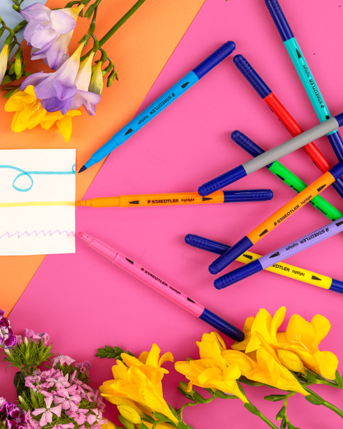 STAEDTLER DOUBLE-ENDED HIGHLIGHTERS, PKT 10