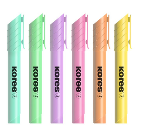 KORES HIGH LINER PLUS PASTEL HIGHLIGHTERS, SET OF 6