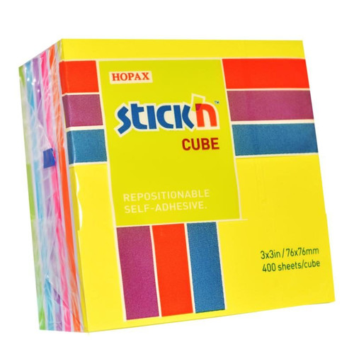 STICK'N STICKY NOTE CUBE 76X76MM