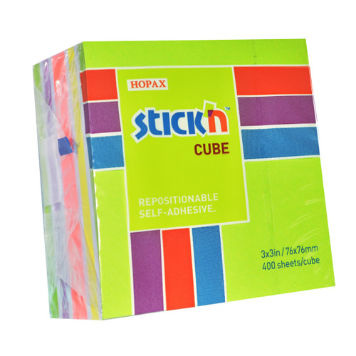 STICK'N STICKY NOTE CUBE 76X76MM