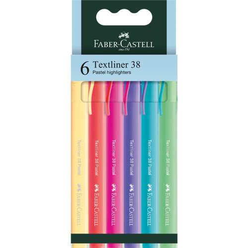 FABER CASTELL TEXTLINER 38 SLIM - 6 PACK PASTEL
