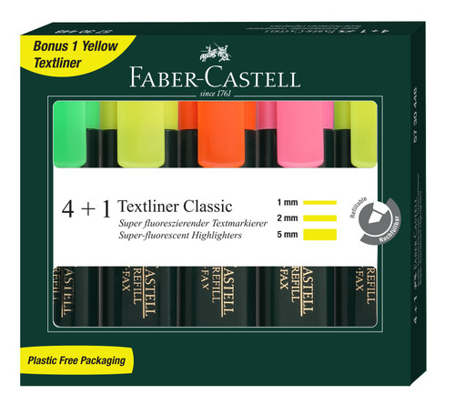 FABER CASTELL TEXTLINER 48 - PACK OF 5