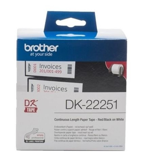BROTHER DK22251 PAPER TAPE RED ON BLACK