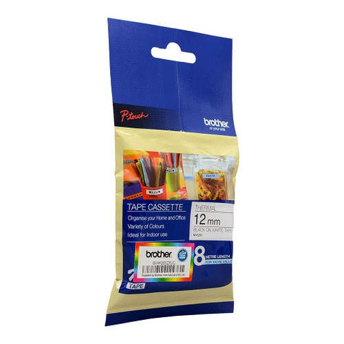 BROTHER P-TOUCH TAPE MK231 BLACK ON WHITE 12MM