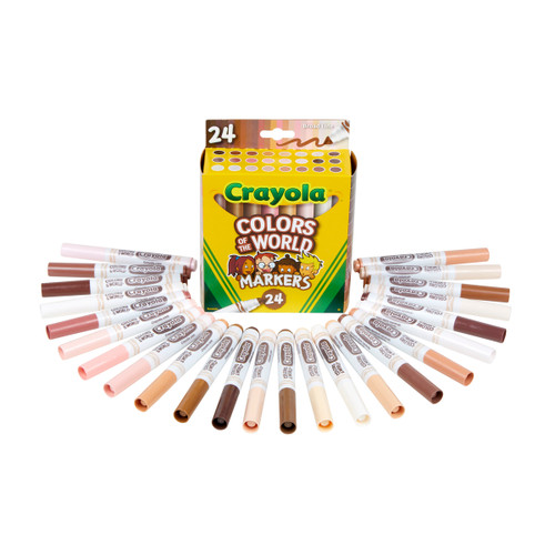 CRAYOLA COLORS OF THE WORLD WASHABLE MARKERS, PKT 24
