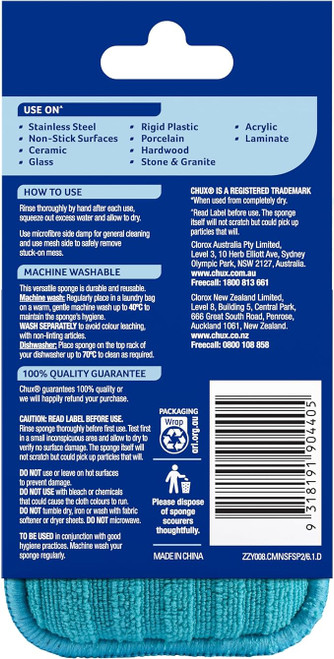 CHUX NON SCRATCH MICROFIBRE SPONGE, PKT 2