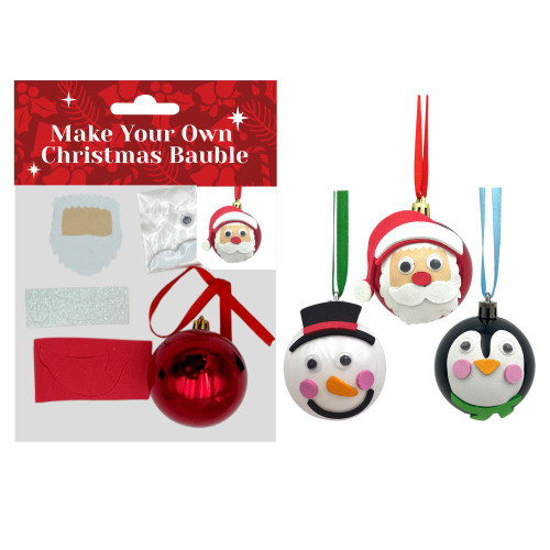 XMAS BAUBLE CRAFT MAKE YOUR OWN (3 ASSORTED DESIGNS)