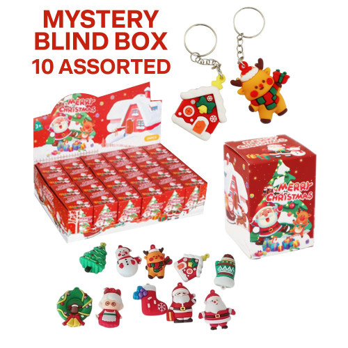 XMAS MYSTERY KEY RING BLIND BOX (10 ASSORTED)