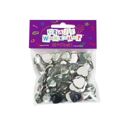CRAFT GLITTER HEART RAISED GEMS (38G)