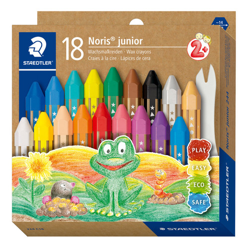 STAEDTLER NORIS JUNIOR WAX CRAYONS (PACK OF 18)