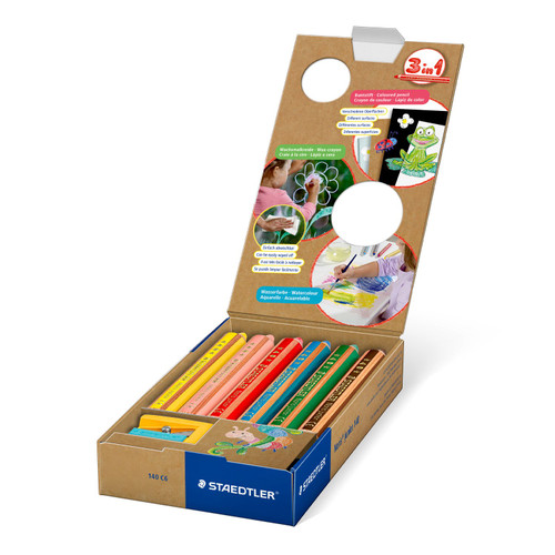 STAEDTLER NORIS JUNIOR 3 IN 1 COLOUR PENCILS (PACK OF 6)