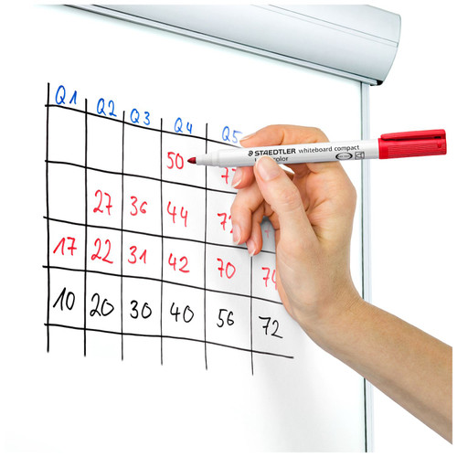 STAEDTLER 341 LUMOCOLOUR COMPACT WHITEBOARD MARKERS ASSORTED, CUP 32