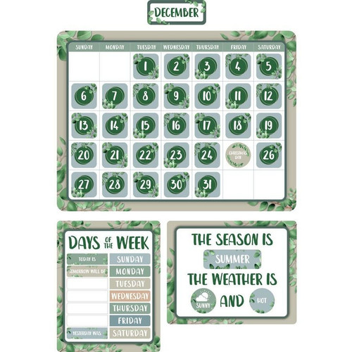 EUCALYPTUS CALENDAR BULLETIN BOARD SET (94 PIECES)
