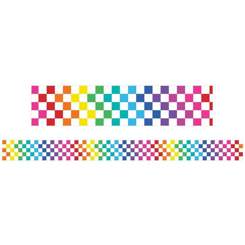 RAINBOW CHECKERED BORDER PKT 12