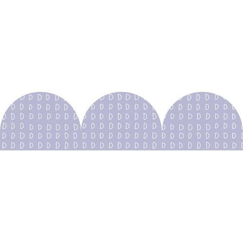 LILAC PATTERNED ROLLED SCALLOPED BORDER 15.2M