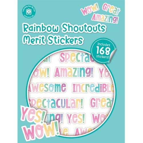RAINBOW SHOUTOUTS MERIT STICKERS PKT 168