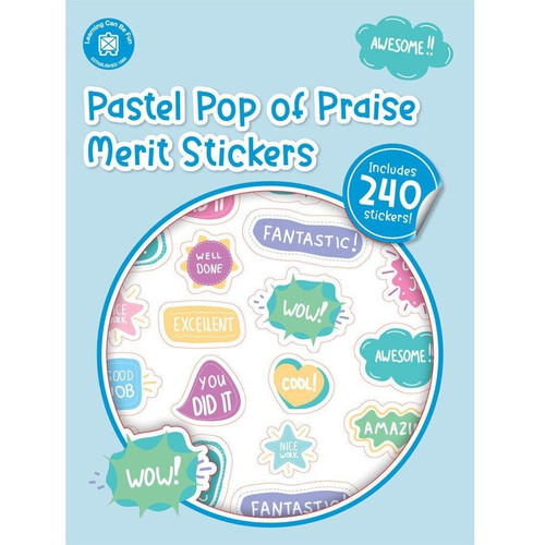 POP OF PRAISE MERIT STICKERS (PASTEL) PKT 240