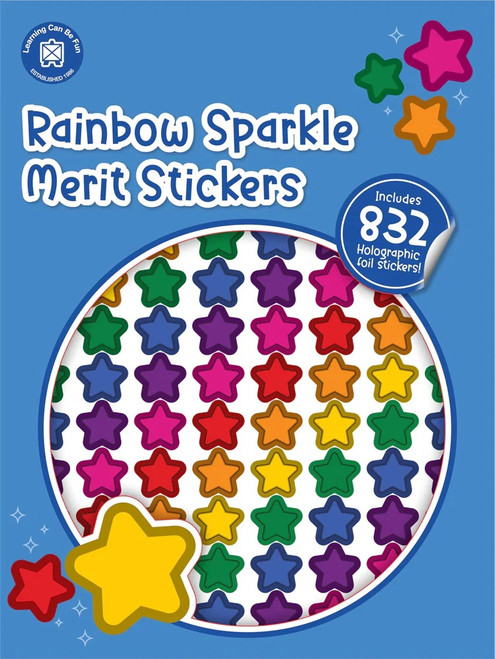 RAINBOW SPARKLE MERIT STICKERS PKT 832