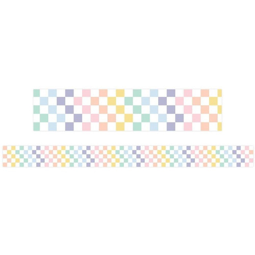 PASTEL CHECKERED BORDER PKT 12