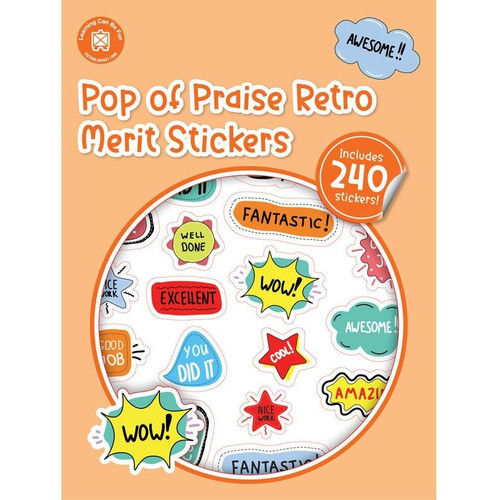 POP OF PRAISE MERIT STICKERS (RETRO) PKT 240