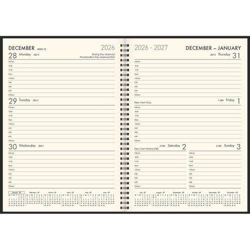 2027 COLLINS BOSTON A53 WEEK TO VIEW WIRO DIARY (BLACK)