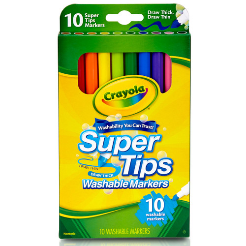 CRAYOLA WASHABLE MARKERS, PKT 10