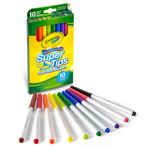 CRAYOLA WASHABLE MARKERS, PKT 10