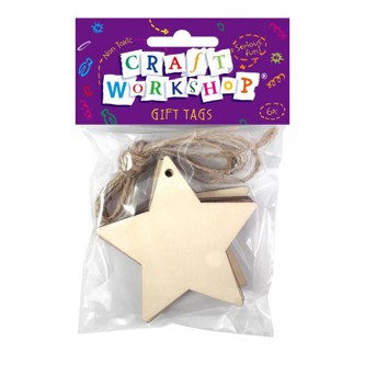 CRAFT STAR GIFT TAG & JUTE STRING (PKT6)
