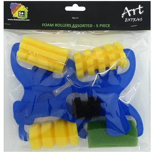 ART EXTRA PATTERN FOAM ROLLERS ASSORTED - PKT 5