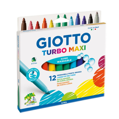 GIOTTO TURBO MAXI FELT PENS, PKT 12