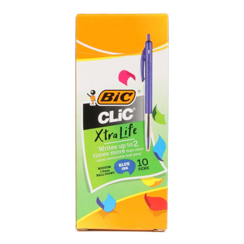 BIC CLIC BALLPOINT PENS BOX 10